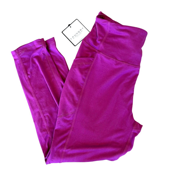 Magenta Capri Leggings XL Cell Pocket Fuchsia Soft Laundry Shelli Segal $68 NEW - Picture 1 of 5
